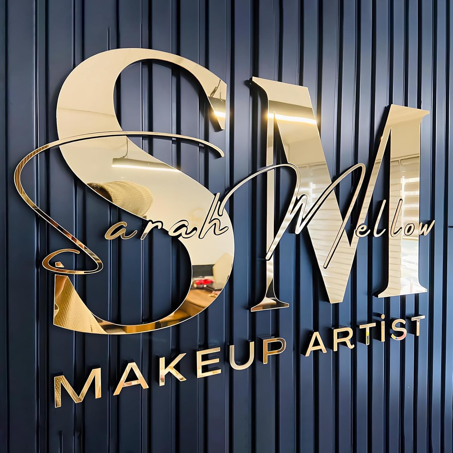 GUANKE Custom Wall Signs for Business Logo, Laser Cut 3D Acyrlic Signs, for Beauty Salon, Retail Outlets, Company, Office