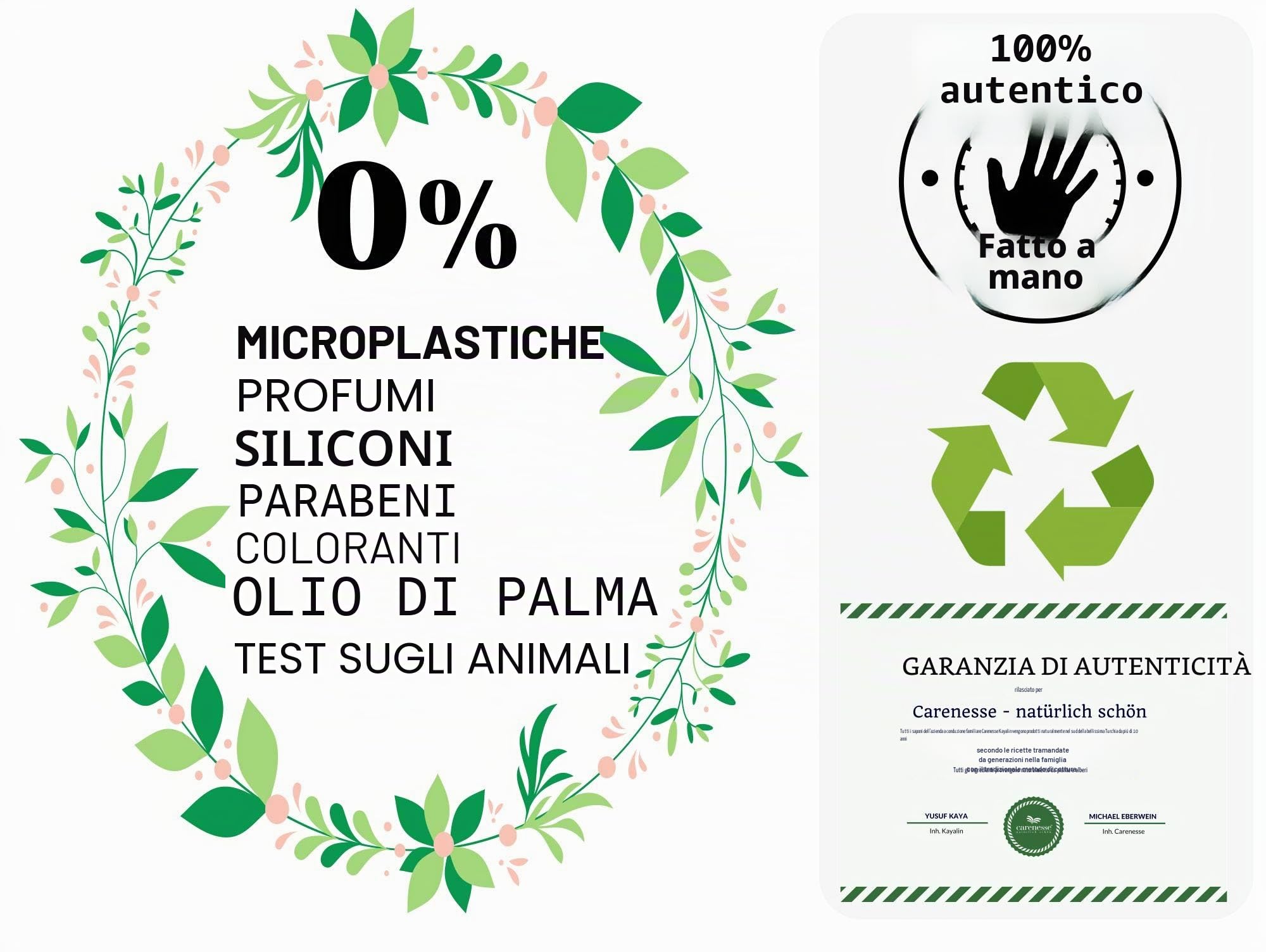 Carenesse Sapone di Aleppo 20% di Alloro 80% Olio di oliva 2 X 200g | Originale sapone naturale vecchio ricetta maturazione lungo tempo per pelle normale senza chemica e plastica