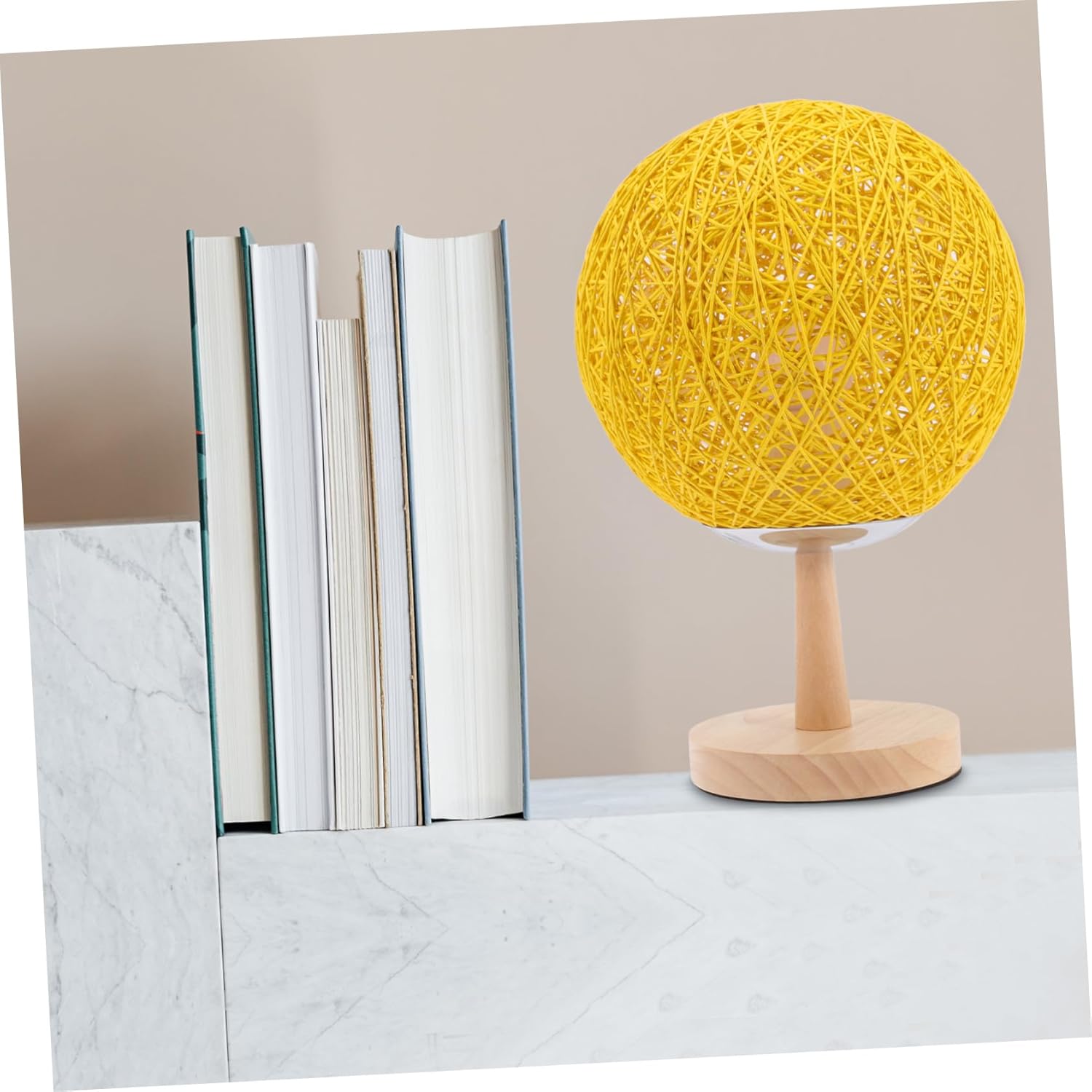 VILLCASE 1set Rattan Woven Table Lamp Creative Led Night Light for Boys and Girls Unique Bedroom Decoration Rattan Shade and Base for Cozy Atmosphere