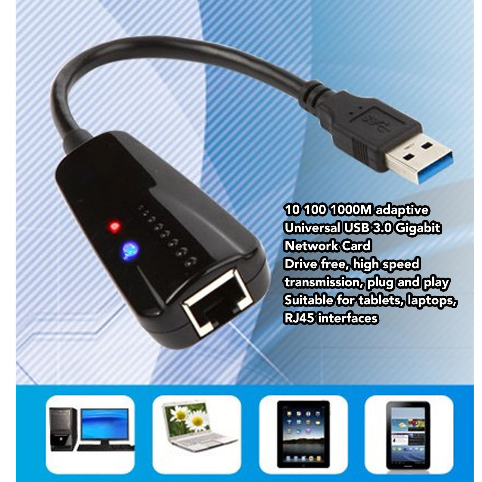 Adattatore USB 3.0 A Ethernet Gigabit Pieghevole – Plug And Play, Rete LAN 10/100/1000 Mbps, Per Laptop, Compatibile Windows/Mac/Linux - 2