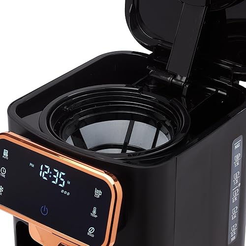 Miniatura 8 de Haden Cafetera caliente y helada de 12 tazas con 120 minutos para mantener el calor, retrasar la preparación, fuerza ajustable, reloj programable