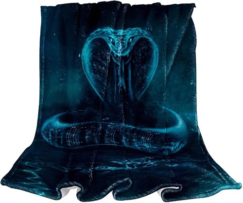 Manta de forro polar para sofá, acogedora, ligera y suave, para adultos y niños, 59.0 x 39.3 pulgadas, serpiente mística 3D