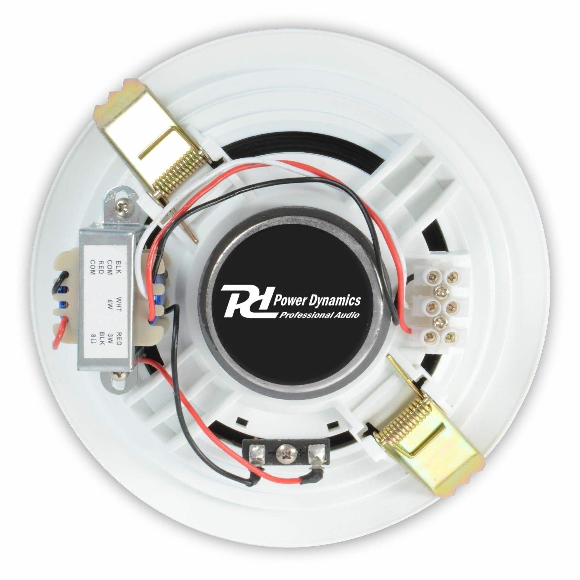 Sistema de Sonido 100V con 10 Altavoces de Techo - Bluetooth, Radio FM y MP3, Control de Volumen por Zonas, Instalación Fácil, Expansible, Sonido