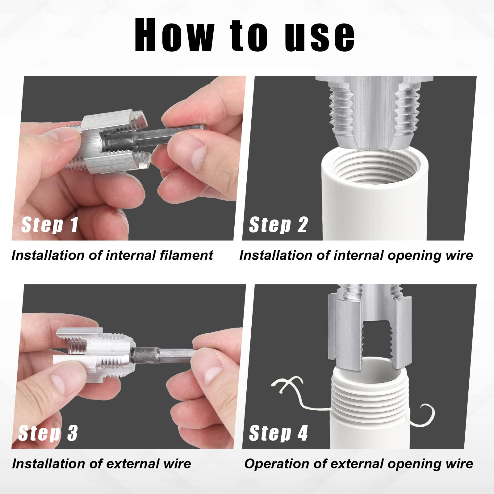 BOXOB Kit Filettatore per Tubi in PVC 2 in 1, Utensile Integrato Filettatura Interna ed Esterna Tubi da 1/2" Trapano Elettrico Fresa Acciaio Tungsteno per Riparazioni Domestiche