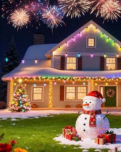 Miniatura 2 de YAYZA! Luces de Navidad C9 para exteriores, 150 luces LED de Navidad programables de 115 pies con control de aplicación inteligente, IP65