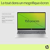 HP 15-fd0004sf Ordinateur Portable 15,6" FHD, PC Portable (Intel Core i3-N305, RAM 8 Go, SSD 512 Go, Intel UHD Graphics, Windows 11), Laptop Argent, Clavier AZERTY - 6