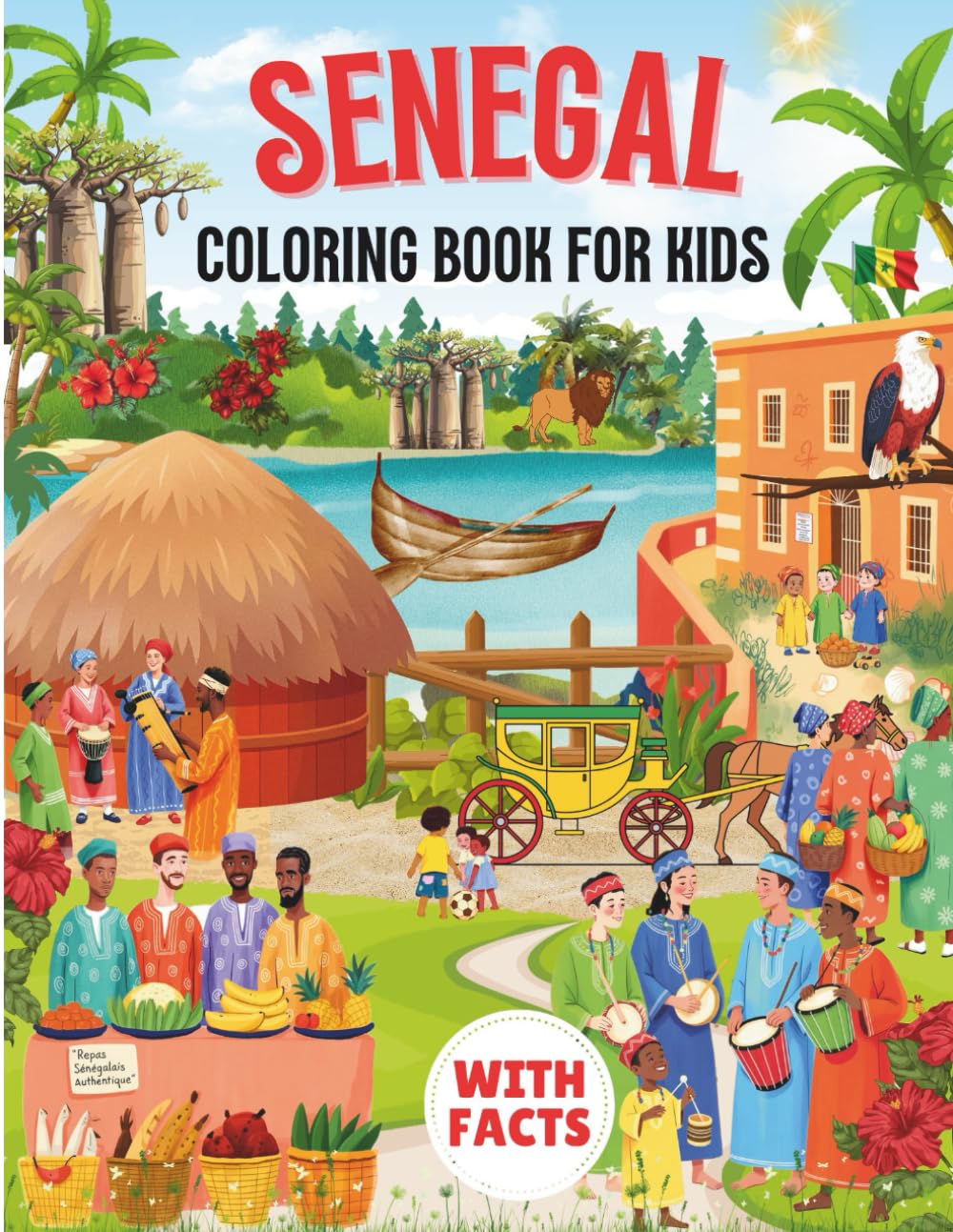 Senegal coloring book for kids with facts