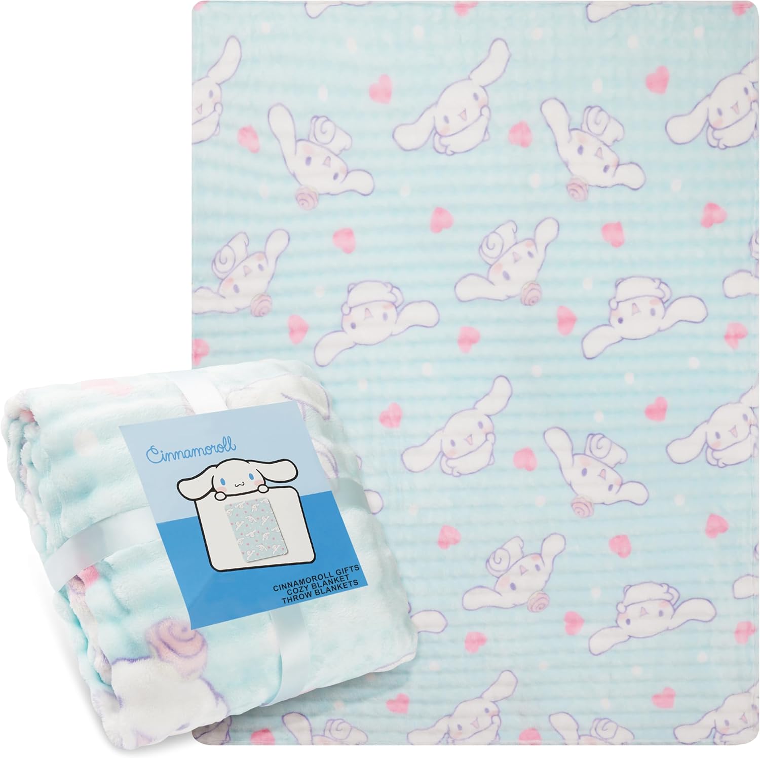 Get Trend Hello Kitty Sanrio Waffle Blanket for Girls, Teens, Women, 51 x 59 in, Kuromi Throw Blanket, Throw for Bed, Room Decor, Kawaii Gifts for Her (Grey Kuromi)