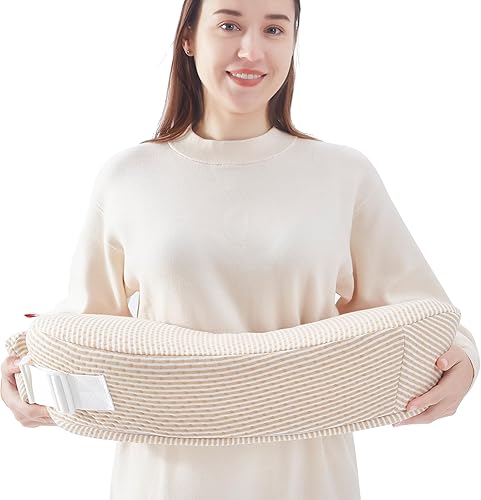 QSTEHEML Almohada de lactancia para mamá y bebé, almohada de lactancia grande esencial de lujo con funda de forro impermeable para lactancia materna