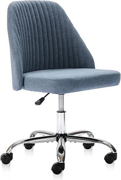 SMUG Home Office Desk Chair, Office Chairs Desk Chair Rolling Task Chair Computer Chair Adjustable with Wheels Armless for Bedroom, Vanity Chair for Makeup Room, Living Room