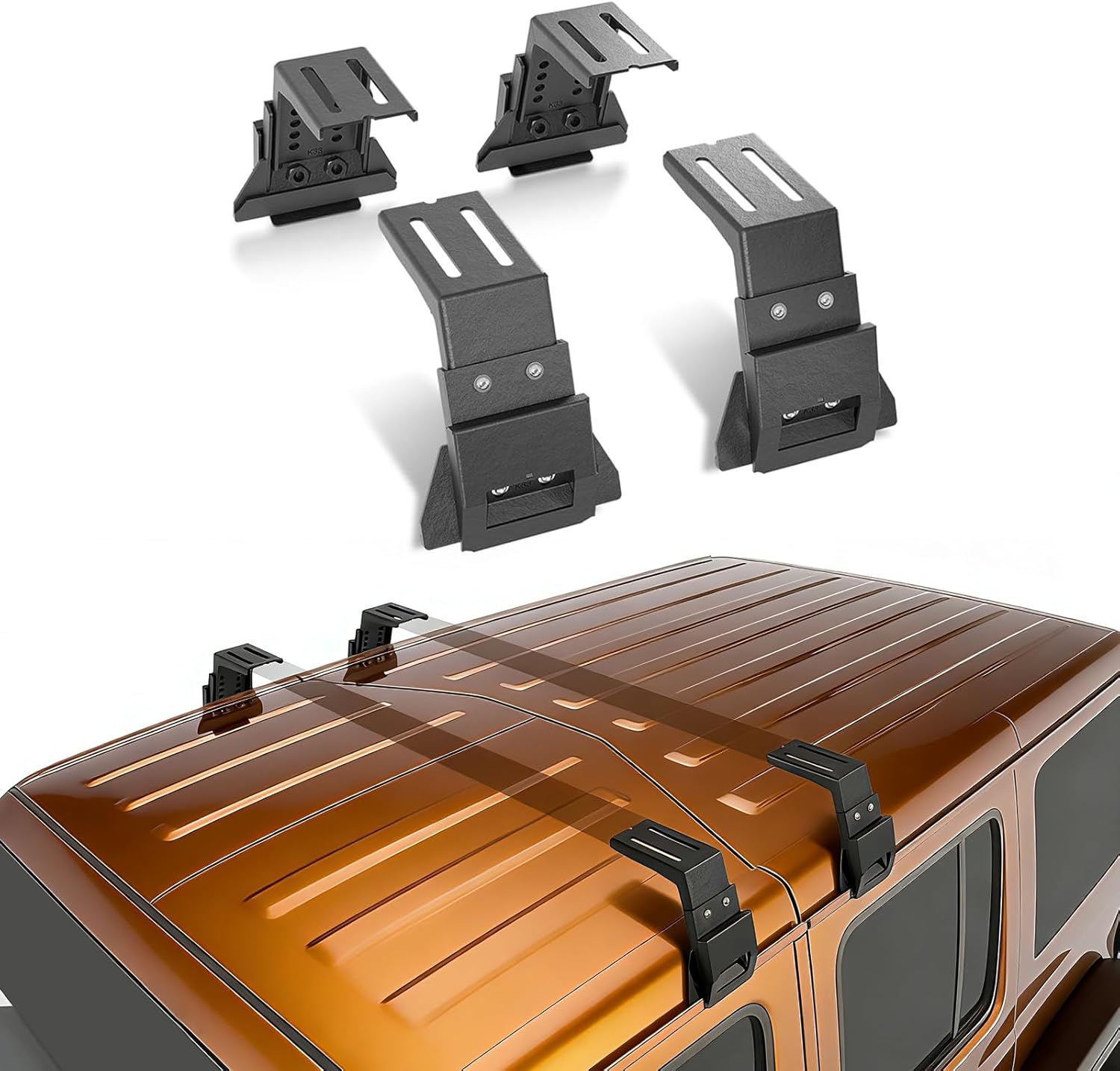 Adjustable Roof Rack Mounting Brackets Reinforcement of Two Screws for Wrangler JL JK Gladiator JT, Cherokee XJ 1984-2025