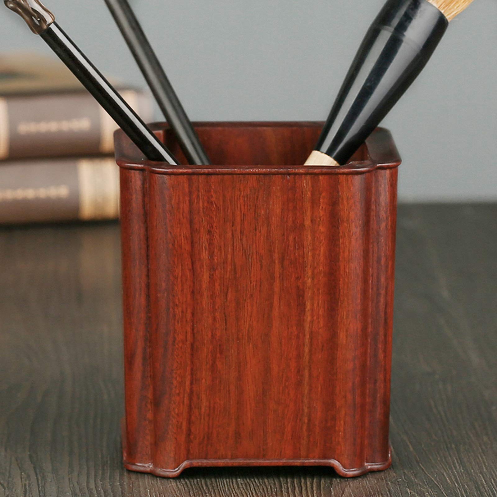Stifthalter Schreibtisch Einfacher Schreibtisch-Stifthalter aus natürlichem Holz, Bürobedarf, Organizer, Vintage-Holz-Schreibtisch-Stiftehalter, kreativer Stifthalter im chinesischen Stil Schreibtisch