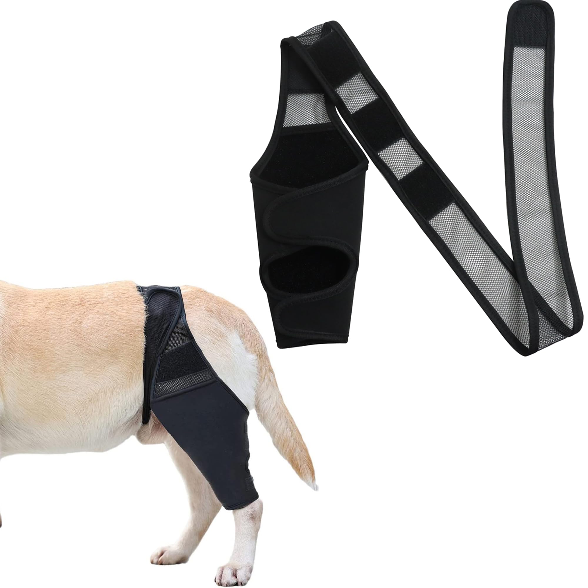 SEABABOO Dog Recovery Sleeve Wound Protection Suits for Dogs Elbow Pads for Dogs Elbow Bandage Protector Wound Protection Suits for Hot Spots Wounds Bandages Anti Licking for Dogs (Black
