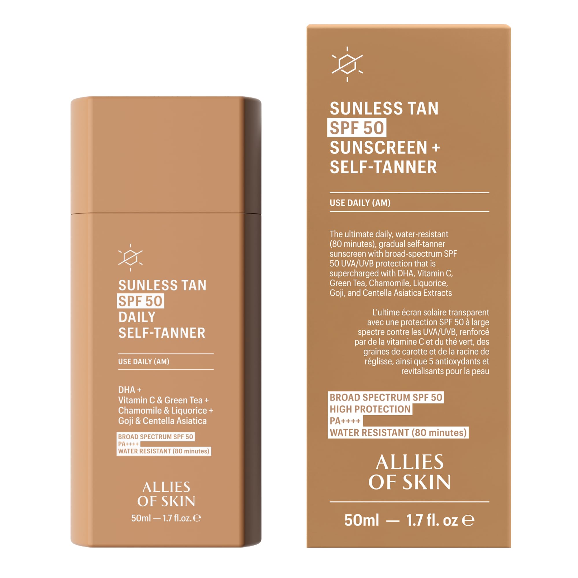 Allies of Skin Daily SPF 50 Facial Self-Tanner with Vitamin C