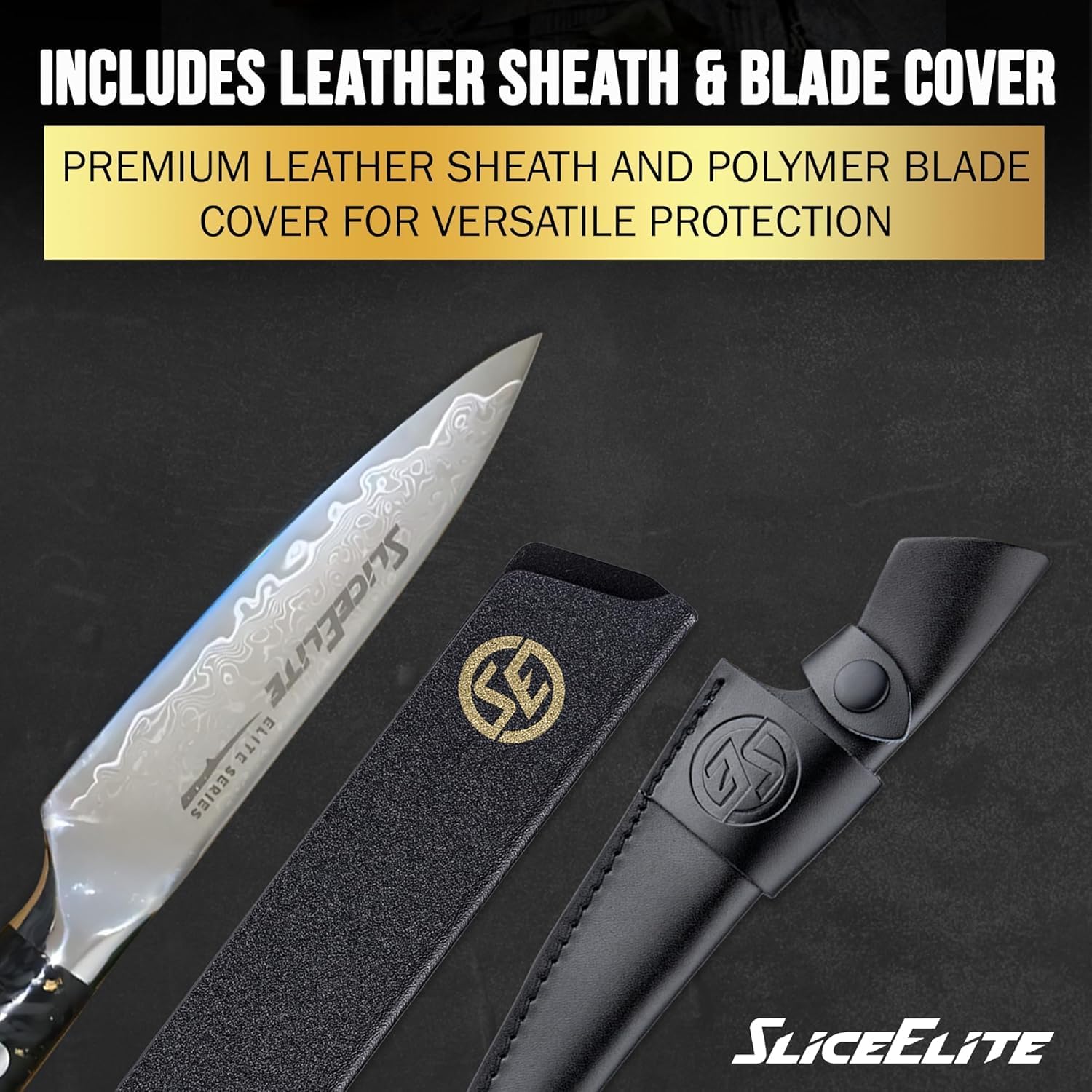 SliceElite Elite Series 3.5 Inch Paring Knife VG10 Damascus Steel Gold Infused Carbon Fiber Handle Precision Peeling Tomato Fruit Vegetable Peeler Mini Utility Chopping BBQ Cutting Sharp Small Tool