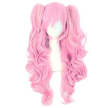 Amazon.com: MapofBeauty Multi-color Lolita Long Curly Clip on synthetic