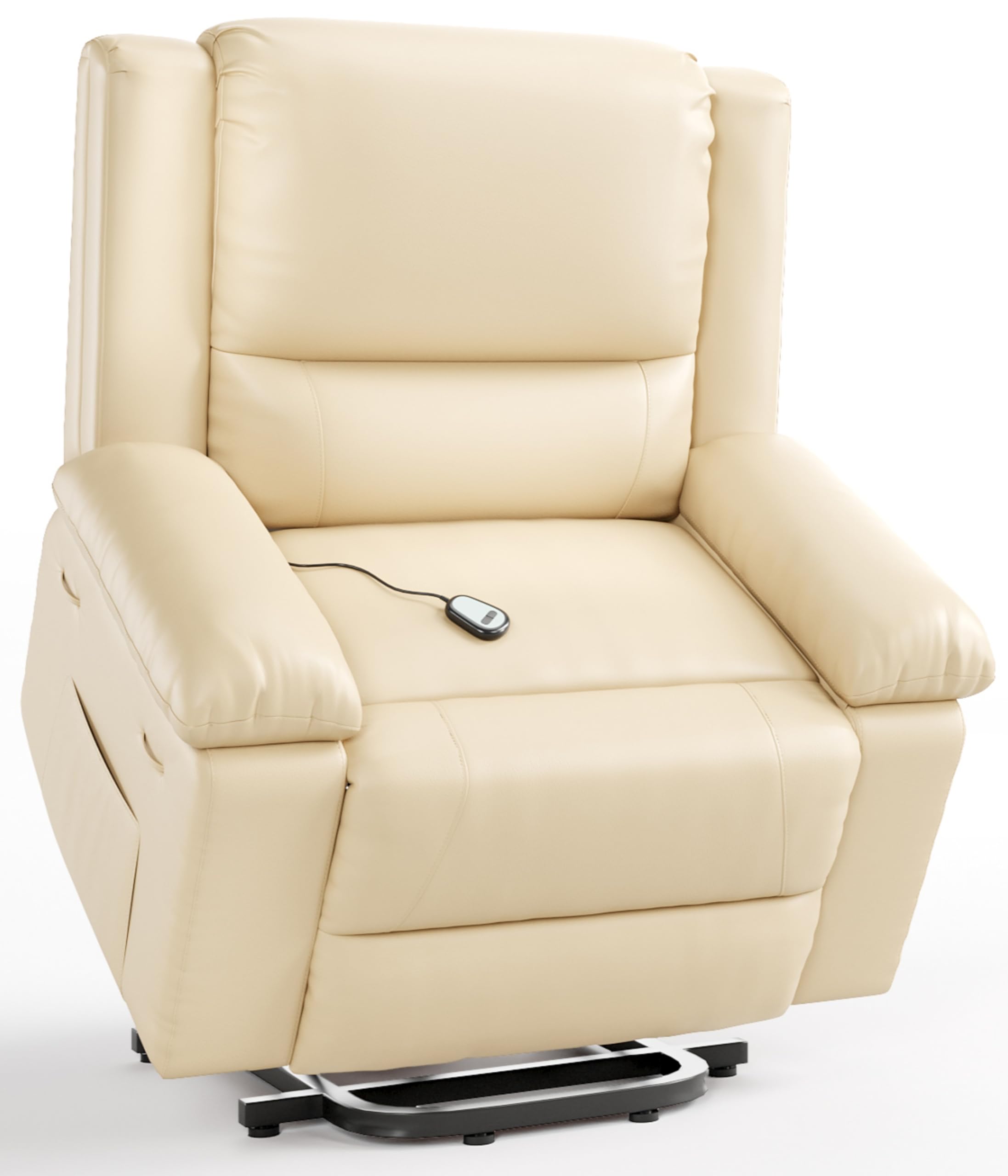 GarveeHome Power Lift Recliner Chair - Heat and Massage, Faux PU Electric Lift Recliner for Elderly &amp; Mobility Impaired, Adjustable Back and Legs, Heavy Duty Lift Chair for Seniors