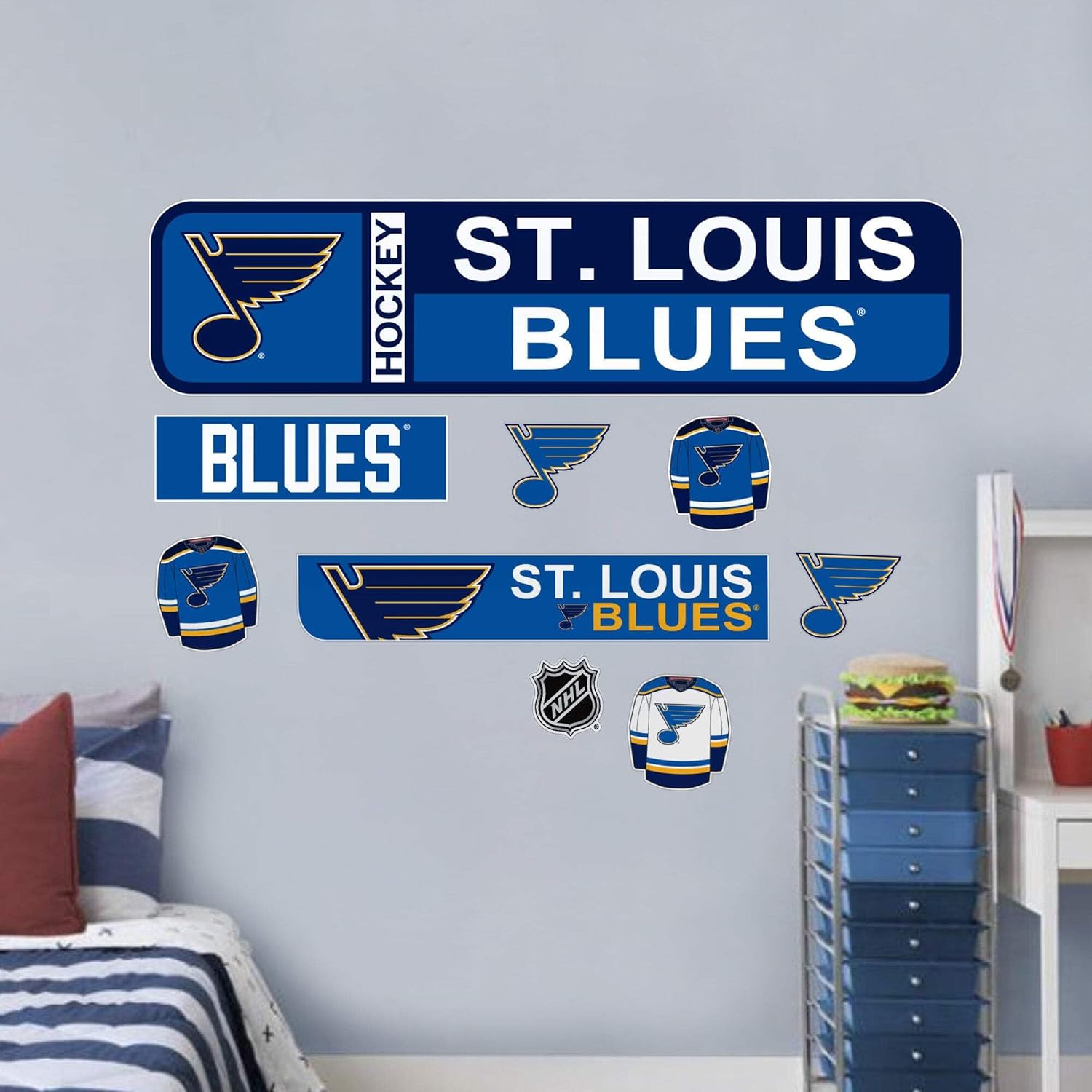 Sports Decor St. Louis Blues Repositionable Wall Decal Set - Street Signs