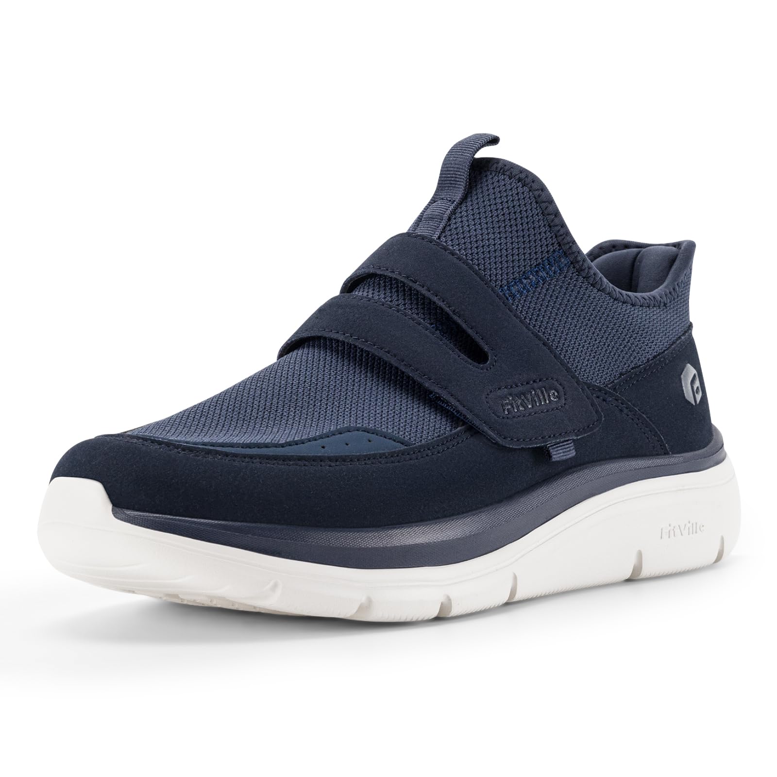 FitVille Men's Slip-on Shoes Wide Width Sneakers Hands Free Walking Shoes Gym Shoes for Men with Arch Support - Cloud Wanderer V5