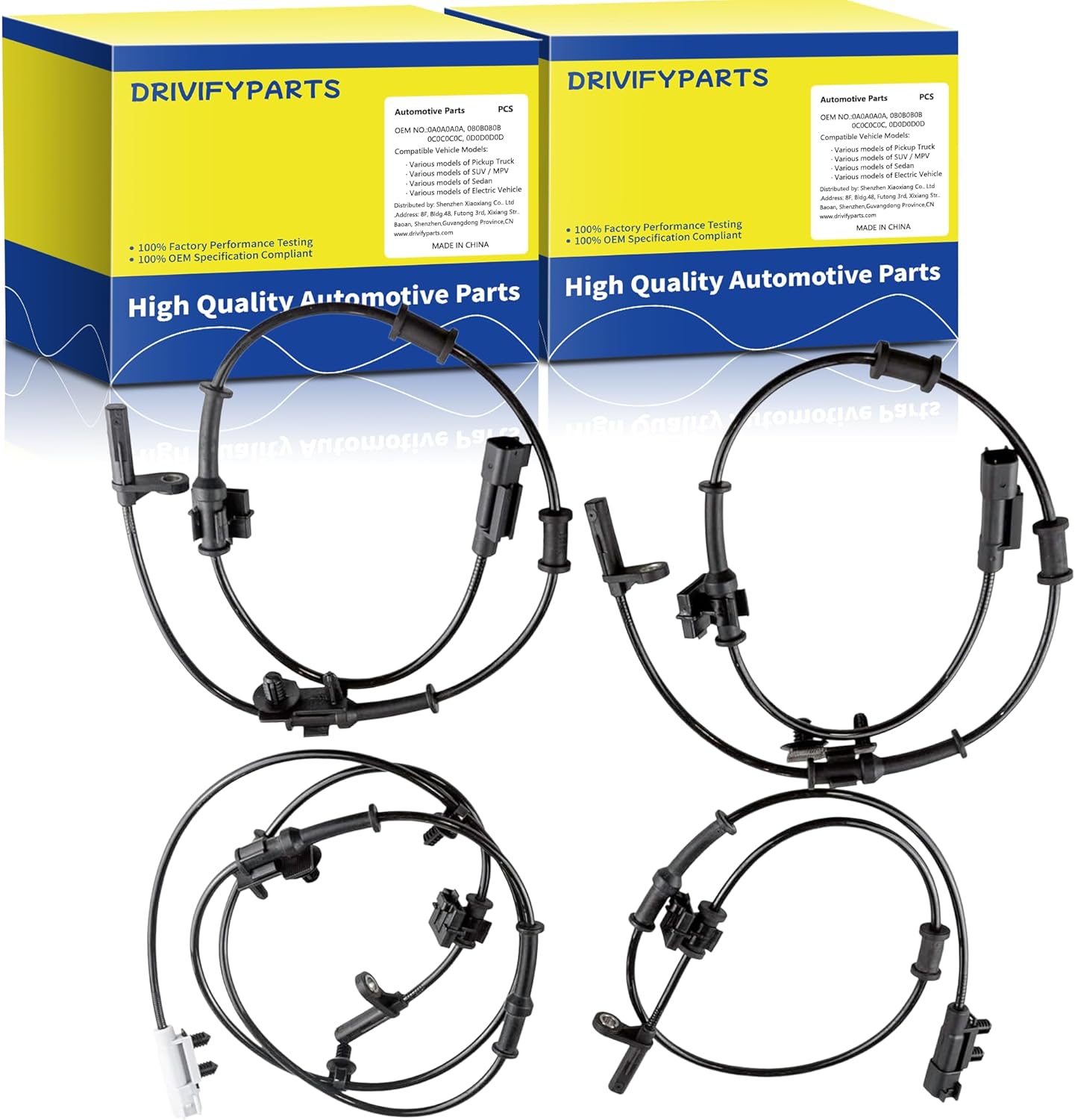 ABS Wheel Speed Sensor for [RWD w/o Performance Brake] Chrysler 300, Dodge Challenger, Dodge Charger 20112012 2013 2014 Front and Rear Left and Right Driver and Passenger Side (4PCS)