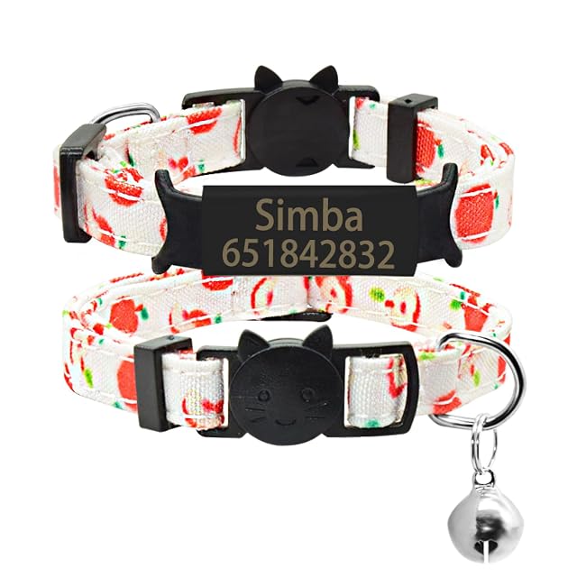 SARUEL Collar De Gato,Cascabel,Etiqueta De Nombre Personalizada,Collar De Gato,Placa De Identificación…