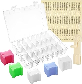 Opopark 153 Pcs Embroidery Thread Organiser Set, Cross Stitch Accessories, Colored Plastic Floss Bobbins Thread Storage Box with Bobbin Winder Floss Number Stickers for DIY Craft Sewing