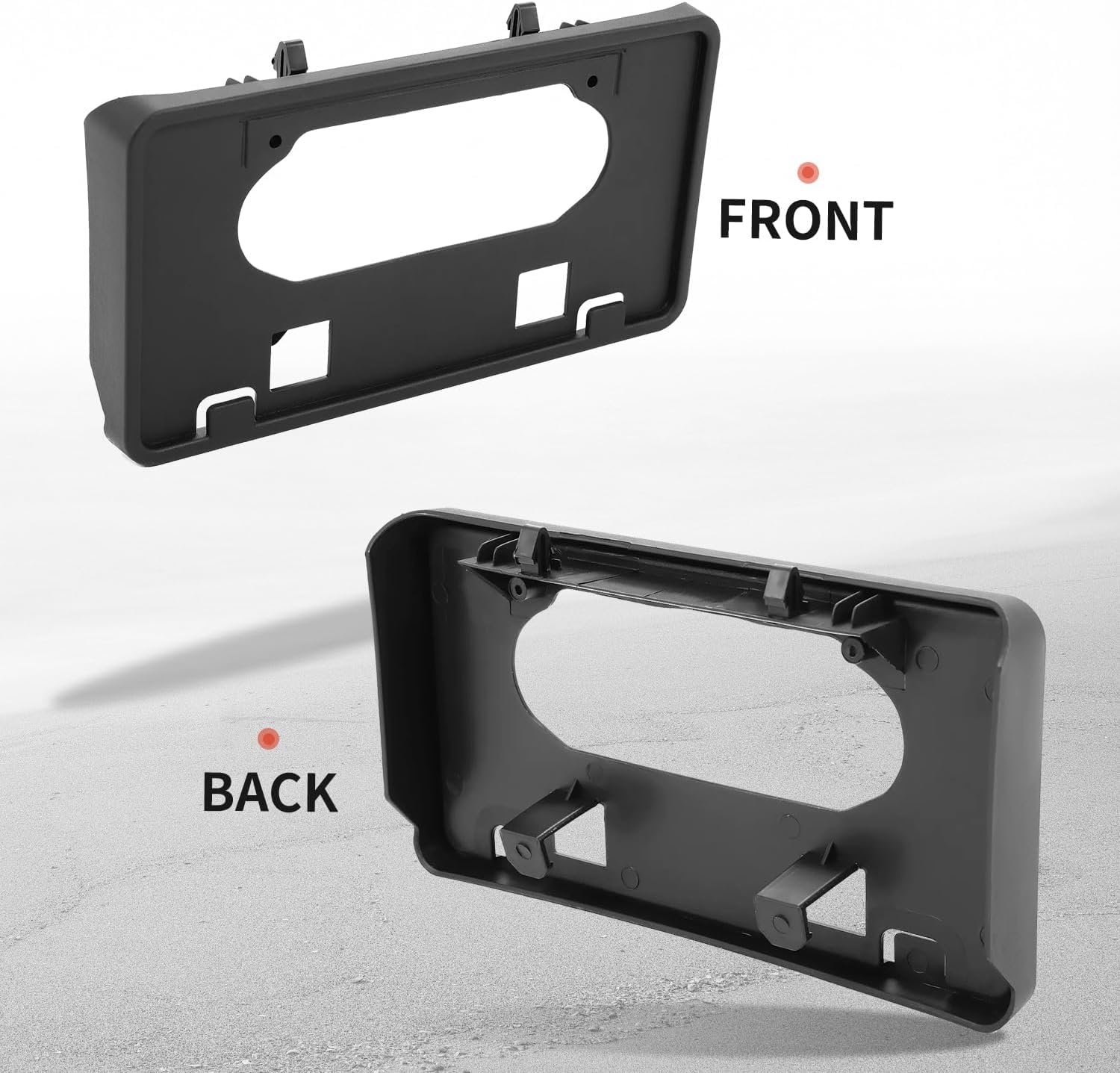 KARPAL Front LH + RH Bumper Guards Pads Caps + License Plate Frame Bracket Compatible With 2009-2014 Ford F150
