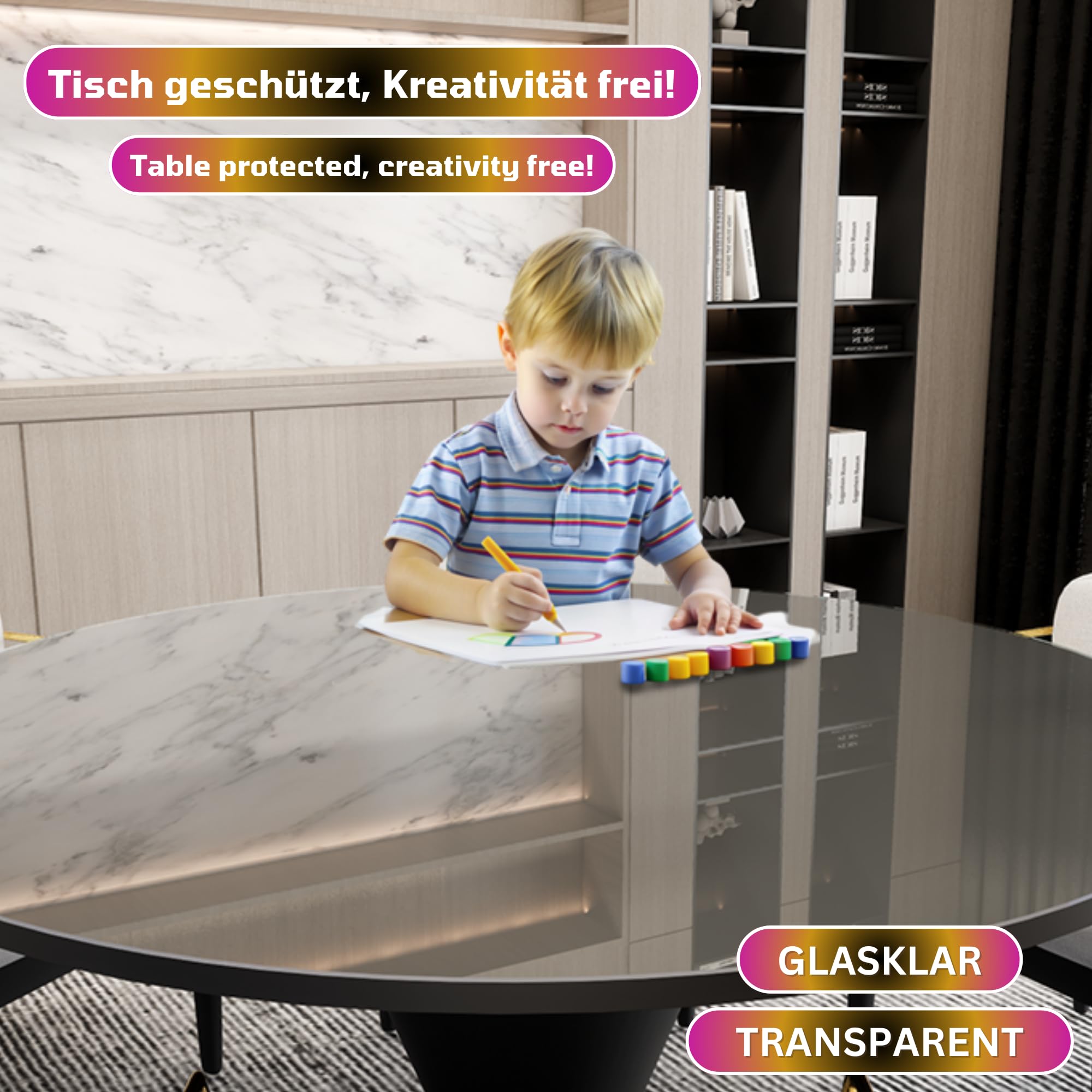 Mom's Home Transparante Ronde Tafelfolie Met Afgeronde Randen 2 Mm Dik Verkrijgbaar In Verschillende Maten Of Op Maat Gemaakt Doorzichtige Tafelbescherming Van Helder Pvc Diameter 100 Cm 1734431998