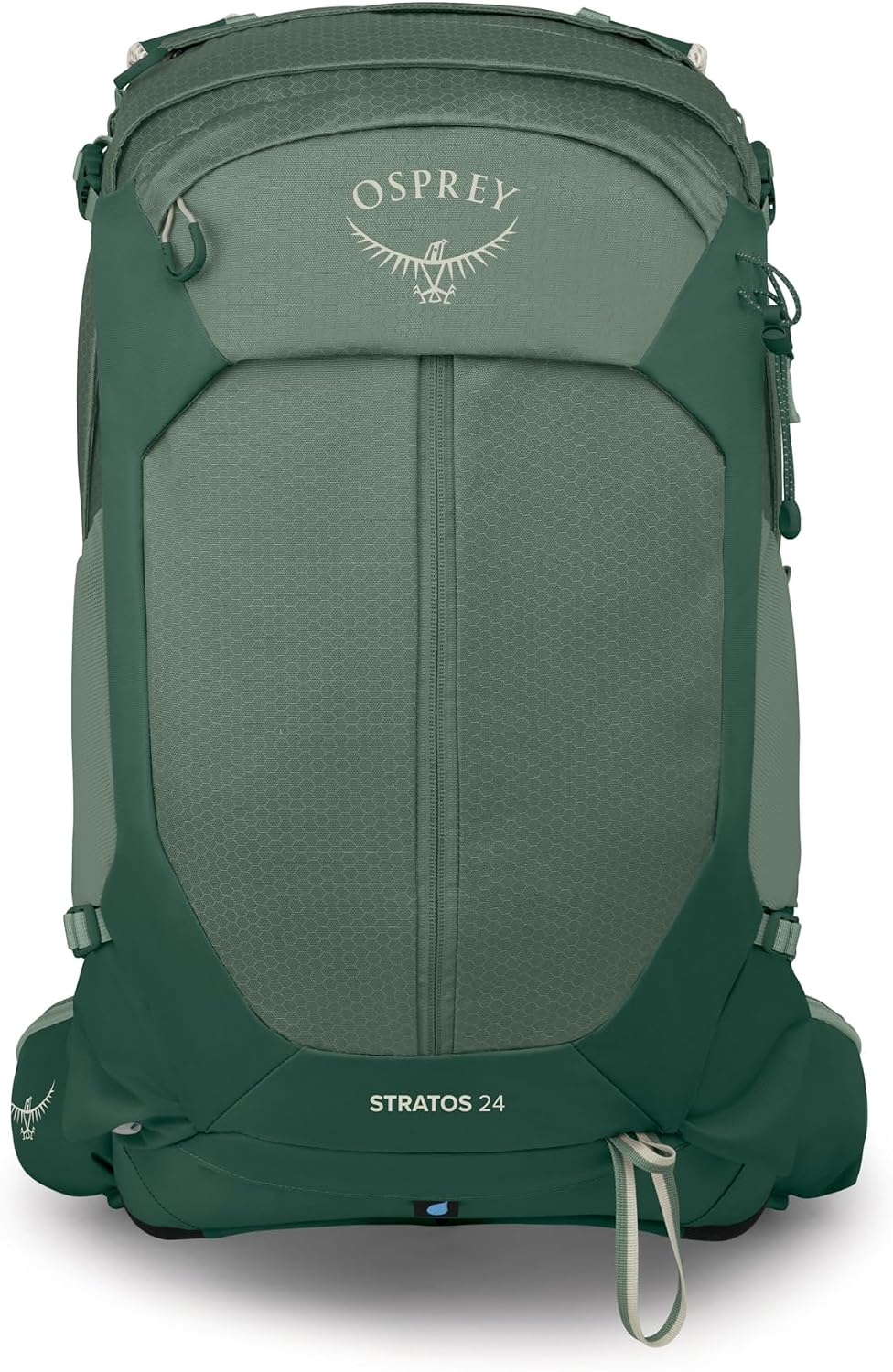 Osprey Stratos 24L Men's Hiking Backpack - Adjustable Daypack with Waterproof Raincover & Bottle Pockets, Pine Leaf