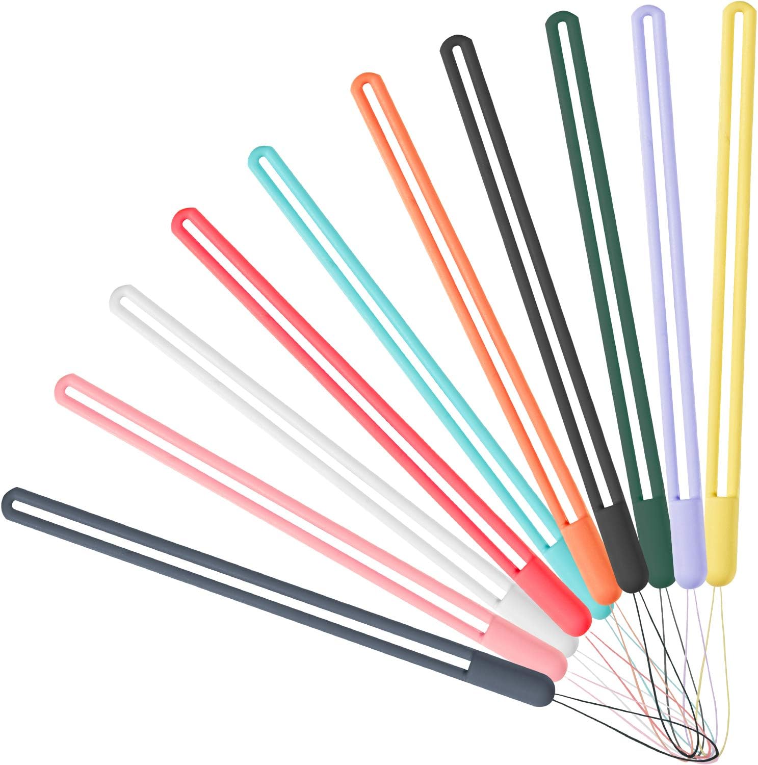 YOUOWO Wrist Lanyard 10 Pcs Phone Straps Hand Lanyards Small Short Silicone Rubber Charms,For CellPhone Pen Umbrella Water Cup Kettle Camera USB Thumb Drives Keys Badges - Image 6