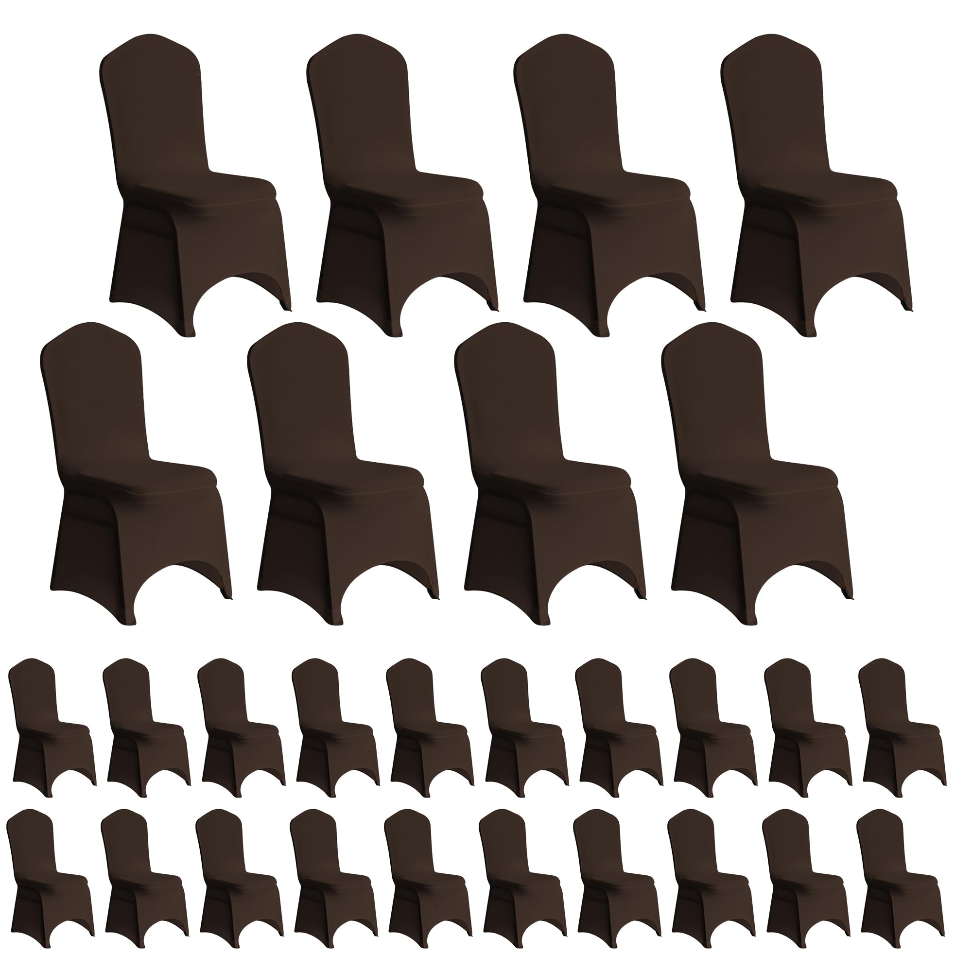 Event Decor Shop Chocolate Wedding Chair Covers Stretch Slipcover, 100pcs