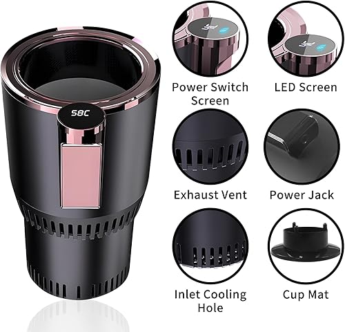 Miniatura 4 de Calentador inteligente para automóvil y tazas más frías, taza de control de temperatura, portavasos de automóvil  Copas de calentamiento térmico