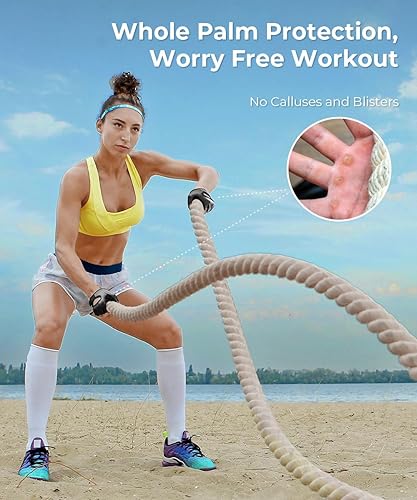 Miniatura 2 de sunnex Guantes de gimnasio para mujeres y hombres, entrenamiento sin dedos para levantamiento de pesas, ligeros y transpirables para deportes