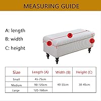 Vista 6 de Funda otomana rectangular, con almacenamiento elástico, protector extraíble para muebles y reposapiés para sala de estar, color morado, mediano