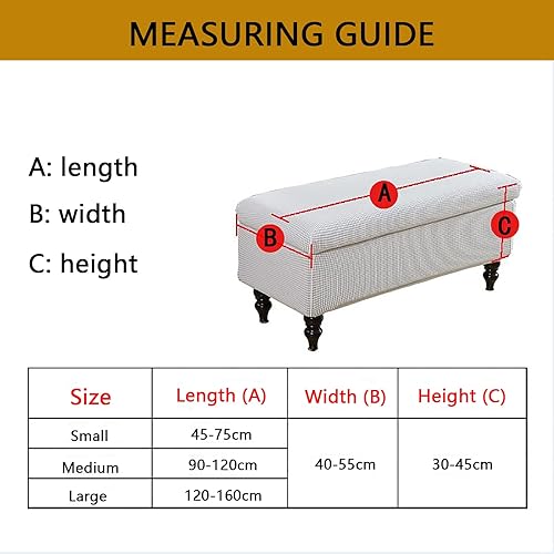 Miniatura 6 de Funda otomana rectangular, con almacenamiento elástico, protector extraíble para muebles y reposapiés para sala de estar, color morado, mediano