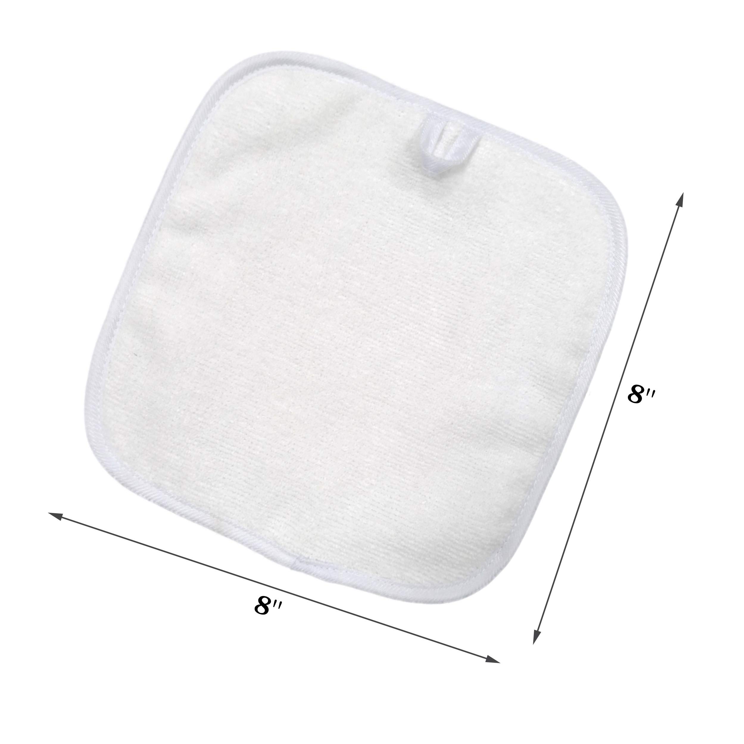 Polyte - 6 serviettes démaquillantes/pour le visage - en microfibres - hypoallergénique/sans produits chimiques - rose/blanc - 20 x 20 cm
