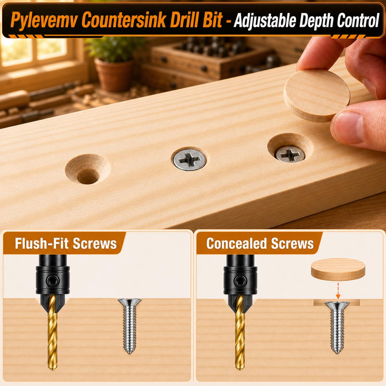Countersink Drill Bit Set - 11 Piece Titanium -5 Countersink Drill Bit Set - 11 Piece Titanium -5
