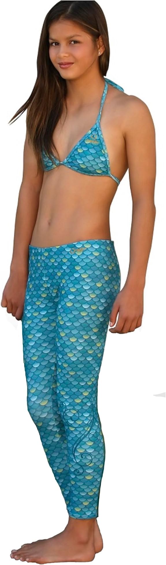 Mahina Mermaid, Mahina Swimwear, Aqua Merswim Set Age 10. Bikini Leggings