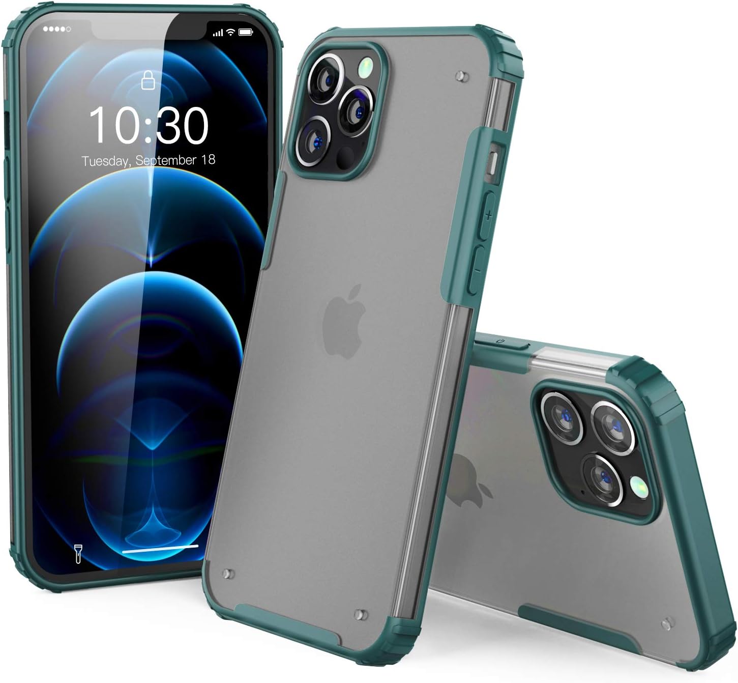 ZILLKO Compatible with iPhone 12 Pro Max Case - Military Grade Drop Protection - Shockproof Armor - Scratch Resistant - Lightweight - Slim Protective - Hybrid Case Designed for iPhone 12 6.7" (Green)