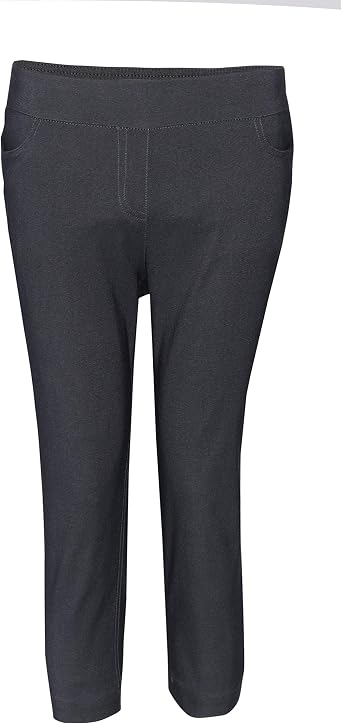 SLIM-SATION Womens Capri Pants Pull-On Tummy Control Capris with 4-Way Stretch, Functional Pockets for Women
