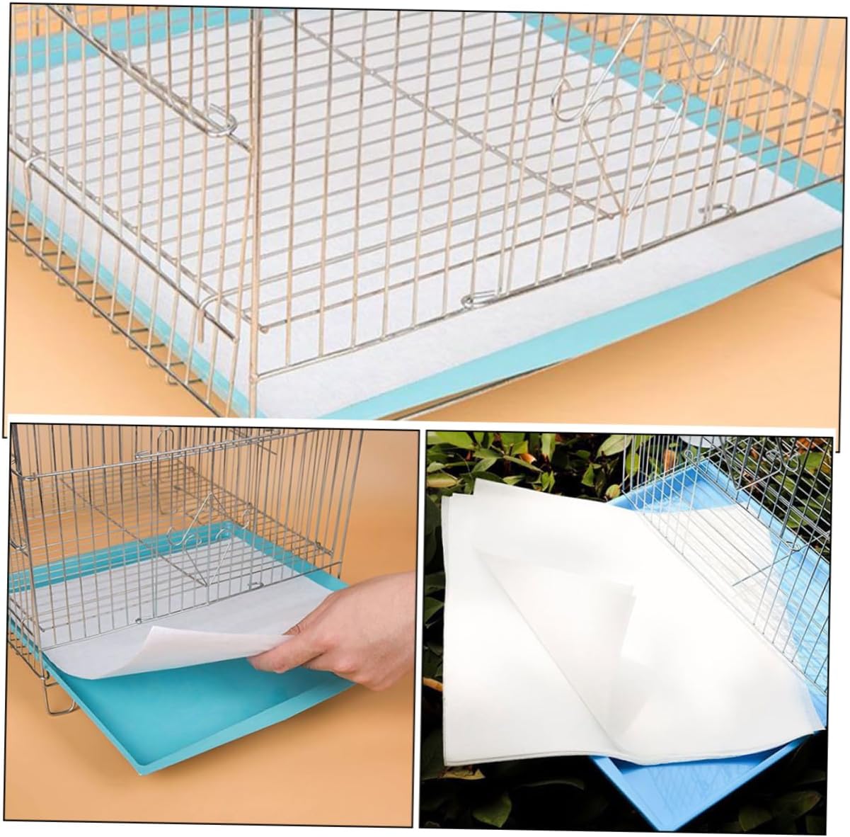 100pcs Disposable Bird Cage Liner Paper Thick Absorbent Urine Pads for Parrot and Bird Cages Cushion Pads Easy to Use and Promote Clean Environment