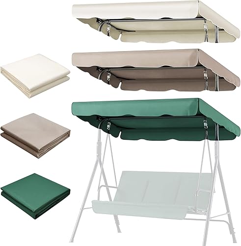 Miniatura 9 de Flexzion Toldo de repuesto para columpio al aire libre, 66 x 45 pulgadas, 2 asientos, tela impermeable a los rayos UV, impermeable, para exteriores,