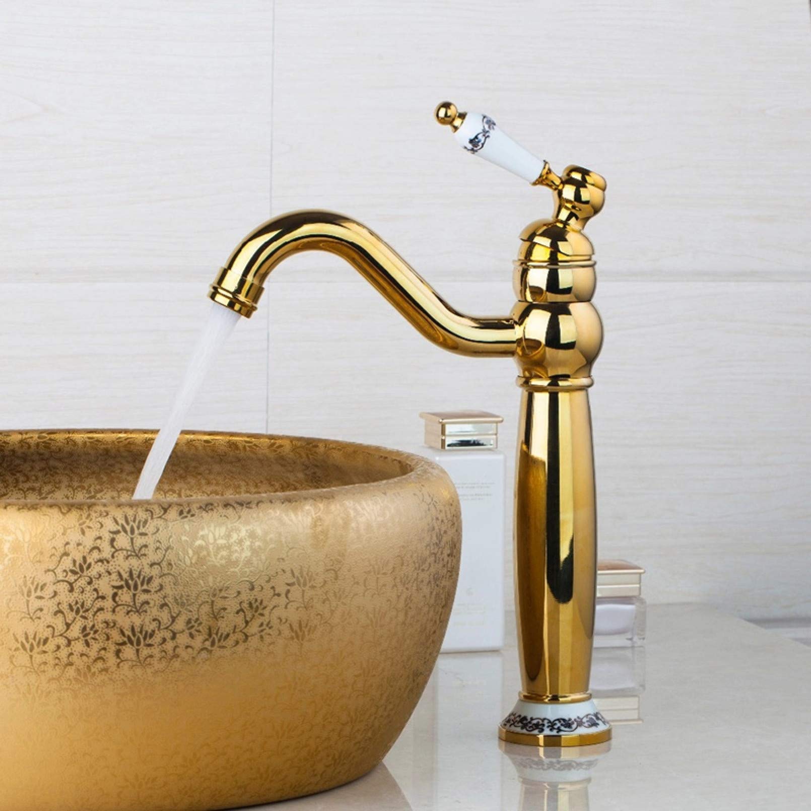 Robinet de lavabo à poignée unique mitigeur en laiton pour salle de bain