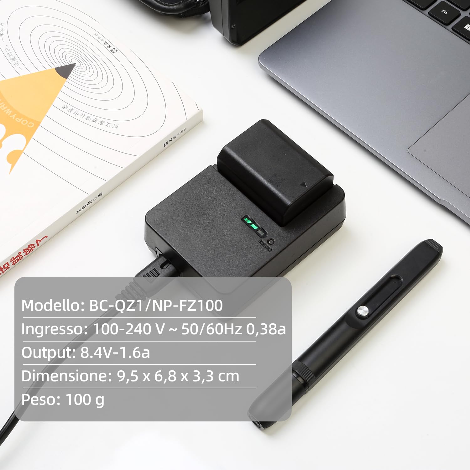 BC-QZ1 Battery Charger NP-FZ100 Compatibile con Sony Z-Series ZV-E1 FX3 FX30 A1 A6600 A6700 A7C A7C II A7CR A7S A7S III A7 III A7R III A7R IV A9 A9 III Digital SLR