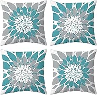 Vista 17 de Qahing Paquete de 4 fundas de almohada impermeables para exteriores de 16 x 16 pulgadas, fundas decorativas cuadradas de jardín para muebles