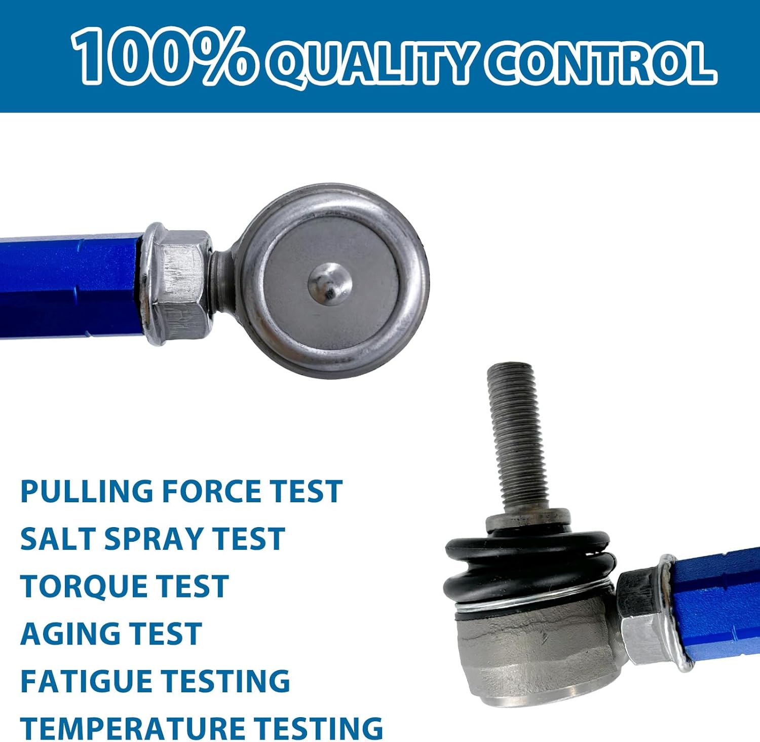 9.84-11.81' m10 Modified Front Sway Stabilizer Bar End Drop Link 2 Pcs Left & Right Aluminium Self Adjustable 360 Degree Swivel With Length And Angle Maintenance Vehicle X253010 250-300 Blue