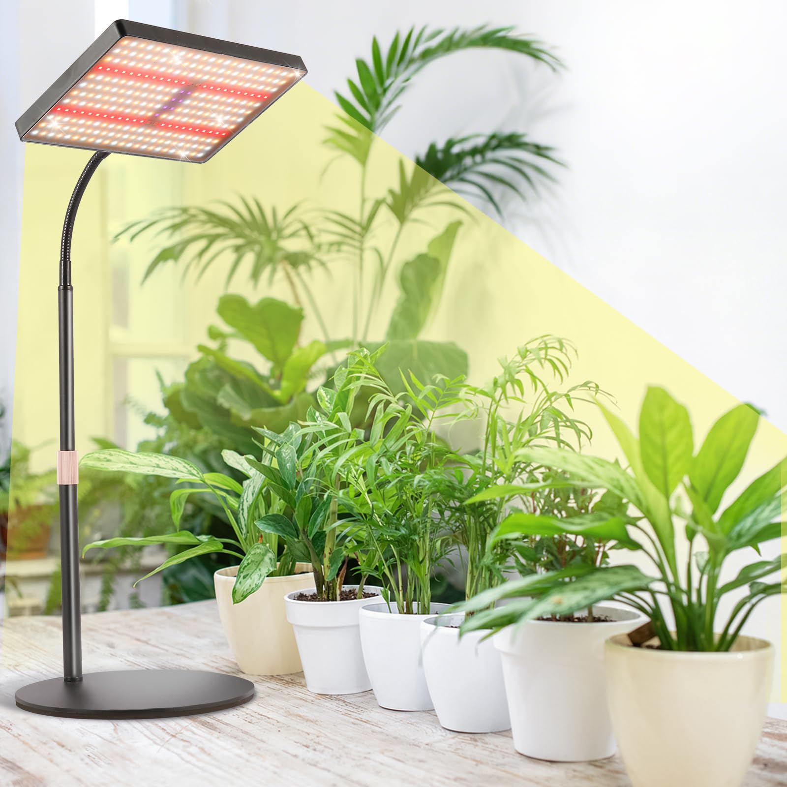 MICCYE Lampe de Plante avec Base 286 LEDs Spectre Complet UV-IR 25W