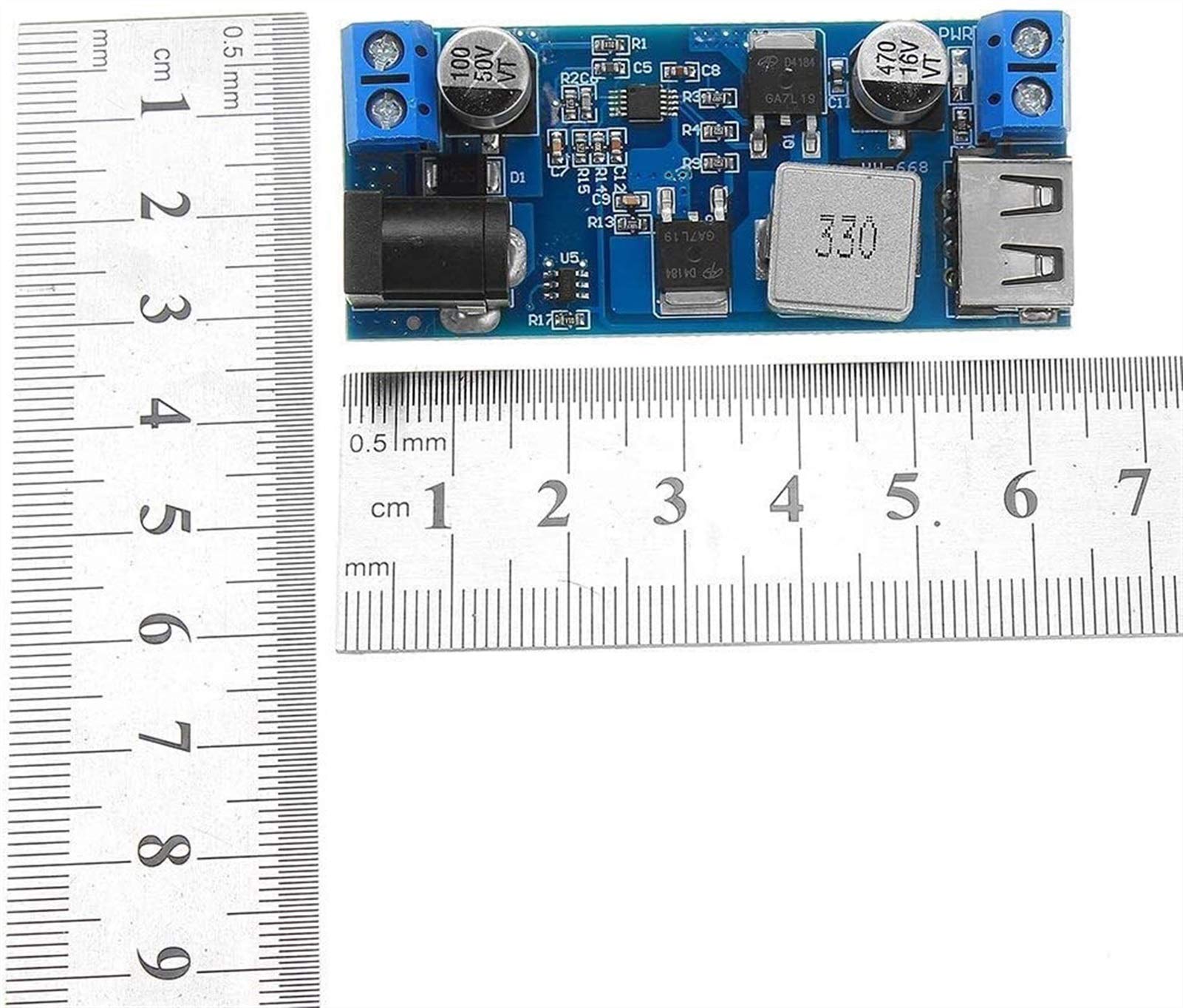 YJYGR Input Power Module LM2596S DC-DC 24V/12V to 5V 5A 5pcs High Efficiency Module Step Down Power Supply Buck Converter Adjustable USB Step-Down Charging Module Module Board