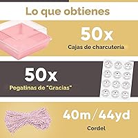 Vista 3 de Paquete de 50 cajas pequeñas transparentes para golosinas, cajas de postre para llevar, mini recipientes de papel desechables de 5 pulgadas