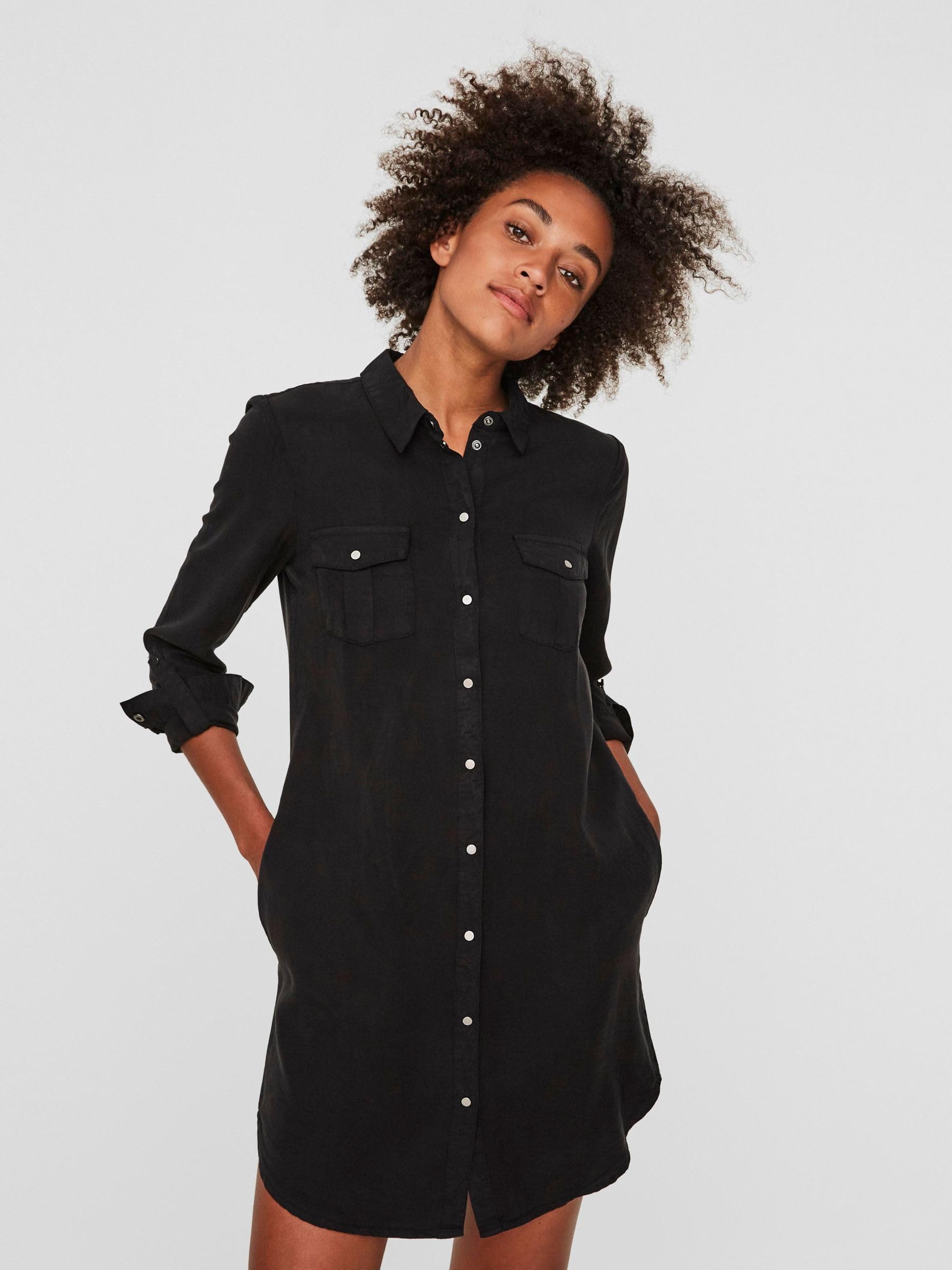 VERO MODA Shirt Dress VMSIGGA Short Dress | Abito in denim
